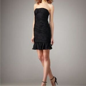 Halston Heritage - Zoe Black Strapless Silk Cocktail Party Dress - Sz 2 - NWOT